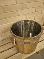 Seau à glace en bois élégant pour cafés, restaurants de plage et hôtels – Idéal pour le service et l'hôtellerie – Fabriqué en Inde