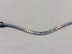 Frontal en cuir de qualité supérieure avec cristaux Preciosa, taille personnalisée, pour cheval, meilleurs accessoires équestres, meilleur prix de gros. - Product Image 2