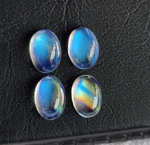 <b>Rainbow</b> Moonstone 6X8 MM Oval Shape Cabochon Blue IGI Certified Aligemstones Jewelry Making Supplies Best Gift - Product Image 2