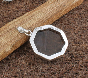 จี้ควอตซ์สโมคกี้ธรรมชาติสไตล์วินเทจ เงินแท้ 925 ชุบแพลตตินั่ม สร้อยคอสีน้ำตาลทำมือ เครื่องประดับอัญมณีสำหรับทุกเพศ - Product Image 5