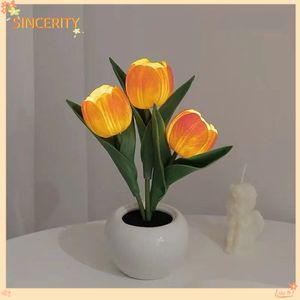 Lámpara de Mesa LED con Diseño de Tulipán y Florero para Decoración del Hogar y Sala de Estar - Product Image 1