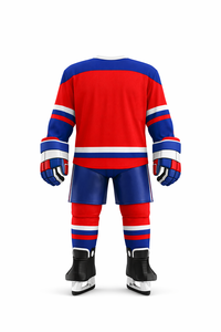 Maillot de hockey sur glace personnalisé pour homme, col en V, manches longues, évacuation de l'humidité, 100 % polyester, impression par sublimation, vêtements de sport d'hiver - Product Image 3