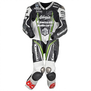 ชุดแข่งรถมอเตอร์ไซค์ Tom Sykes WSBK รุ่น Rawasaki 1 ชิ้น ทำจากหนังวัว/หนังจิงโจ้ สำหรับขับขี่มอเตอร์ไซค์บนสนาม/ขี่มอเตอร์ไซค์ทั่วไป ชุดจั๊มสูท/ชุดสำหรับนักขี่มอเตอร์ไซค์ระดับมืออาชีพ - Product Image 1
