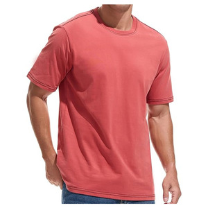 T-shirts pour hommes en tissu tricoté, manches courtes, 100% coton, 220 g/m², col rond, logo sur le devant, impression personnalisée, respirant, écologique - Product Image 2