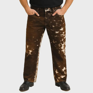 Pantalon en cuir véritable de vache à poils, fait main, pour homme, style western de luxe - Product Image 5