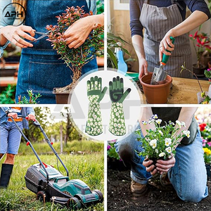 Guantes de Jardinería Largos con Estampado de Margaritas Verdes, Mejor Venta 2026, Palma Reforzada para Recortar Rosas y Tareas de Jardinería - Product Image 6