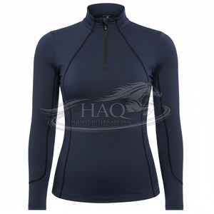 Haut de performance pour femme à col montant et quart de zip, sous-couche d'équitation pour l'entraînement, vêtement équestre - Product Image 1