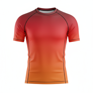 Camiseta de compresión sublimada de manga corta de alta calidad, transpirable, con costuras reforzadas, para entrenamiento de MMA, BJJ y surf. - Product Image 1