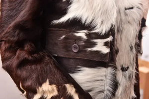 Man Fur <b>Jacket</b> Manufacturer Custom Luxury Animal Cow Printed Cowhide Zipper Bomber Racing Motorcycle Biker Men's Leather <b>Jackets</b> - Product Image 2