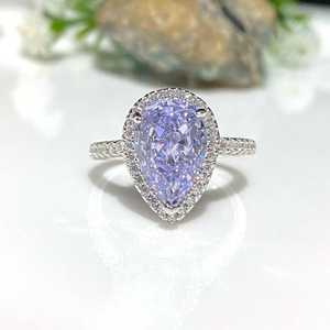 Anillo de Topacio Blanco Amatista, Gema Morada Claro, Plata de Ley, Joyería de Compromiso, Regalo para Mujer - Product Image 4