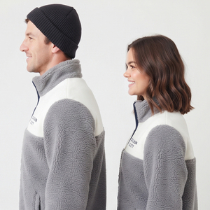 Veste polaire d'hiver à col montant et fermeture éclair, en sherpa de haute qualité, avec broderie personnalisée - Product Image 4