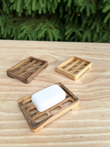 Porte-savon en bois classique fait à la main, respectueux de l'environnement, pour la salle de bain |   Porte-savon en bambou naturel massif avec rainures de drainage hautes - Product Image 5