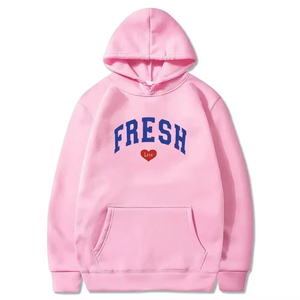 Sudadera con Capucha con Estampado de Corazón, Unisex, Talla Grande, Algodón French Terry, Estilo Casual para Otoño - Product Image 4