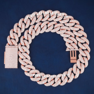 Cadena cubana de plata 925 con diamantes grandes y lujosos, la más vendida, para hombre y mujer, con moissanita D VVS - Product Image 4