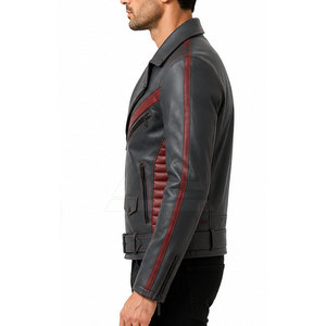 Custom Leather <b>Biker</b> <b>Jacket</b> Featuring Modern Slim Fit Premium Quality Leather And Timeless Streetwear Design For Men - Product Image 6