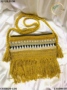 Sac bandoulière en jute de haute qualité, sac à bandoulière tendance avec un design élégant - Product Image 2