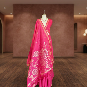 Latest Designer <b>Women</b> Silk Zari Weaving <b>Saree</b> <b>For</b> All Occasions Wedding Wear From Indian Supplier Available at Wholesale Price - Product Image 1