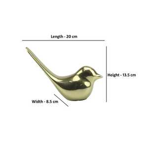 13.5cm H X 8.5cm W X 20cm L Aluminium Handmade Modern Bird Figurine Eco-Friendly Durable Tabletop <b>Decor</b> for Home Office - Product Image 2