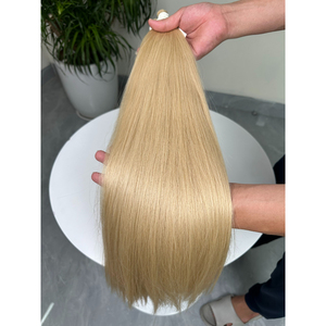 <b>Honey</b> Blonde Bulk Hair Extensions Bone Straight Double Drawn Vietnamese Virgin Human Hair Wholesale Bundle - Product Image 2
