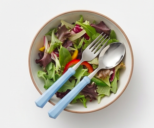 Juego de cubiertos moderno de acero inoxidable con mango azul, apto para lavavajillas, juego de 3 piezas de tenedor, cuchara y cuchillo para vajilla y utensilios de cocina. - Product Image 5
