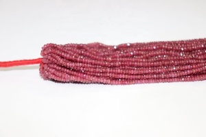 100% חרוז טבעי רובי פנים רונדלה 3 מ "מ גובה אבן יקרה עבור עשיית תכשיטים ומלאכה - Product Image 4