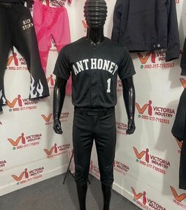 Custom Button Men Baseball Jersey Sublimation Color Print Personal Team Name Sponsor Number <b>Hip</b> Hop Sportswear Breathable Short - Product Image 4