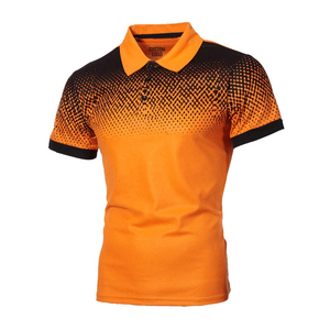 Men Slim Fit Printed <b>Polo</b> tShirt Premium <b>Black</b> Designer Casual Short Sleeve Collar Tee Fashion Smart Casual <b>Top</b> Breathable - Product Image 5