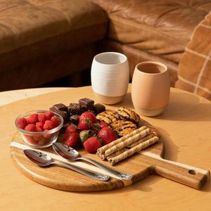 Planche à découper en bois rond naturel - Facile à nettoyer - Product Image 3