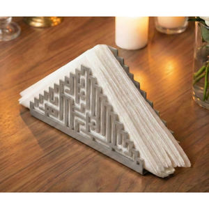 Porte-serviettes en métal Bismillah, décoration de table islamique pour l'iftar, l'Aïd, le Ramadan, support à serviettes de table moderne géométrique découpé au laser - Product Image 1