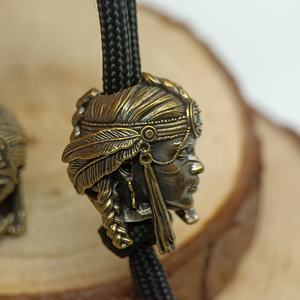 Tribe Female Warrior Brass Knife Bead DIY <strong>Paracord</strong> Woven Bracelets Lanyard Pendants Accessories Outdoor Tool Hangings <strong>Charms</strong> - Product Image 4