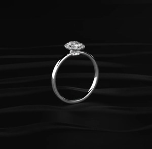 Bague de fiançailles KIVORA JEWELS en argent 925 avec diamant de laboratoire taille ovale, style luxueux, pour mariage et promesse féminine - Product Image 1