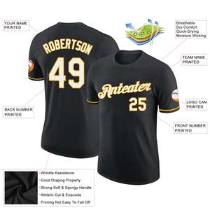 Maillot de baseball personnalisé à manches courtes pour équipe, en tissu polyester anti-humidité, vente en gros OEM, directement de l'usine - Product Image 2
