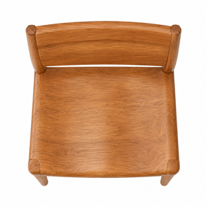 Chaise de salle à manger contemporaine en teck massif, écologique, avec assise sculptée et dossier ergonomique incurvé pour mobilier de maison et appartement - Product Image 4