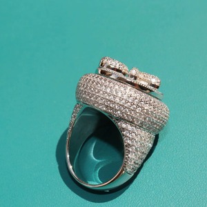 Bague cocktail en moissanite de qualité supérieure, tendance et luxueuse, pour mariage et usage quotidien, disponible au prix d'usine - Product Image 3