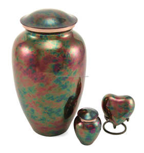 โกศเผาศพสำหรับผู้ใหญ่ราคุคลาสสิกทำด้วยมือโกศโลหะแข็งสำหรับขี้เถ้า - Product Image 1