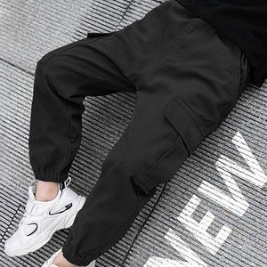 Pantalon cargo pour homme 100% coton, plusieurs poches utilitaires, taille élastique, coupe régulière, décontracté, tactique, pour l'extérieur, taille XS - Product Image 4