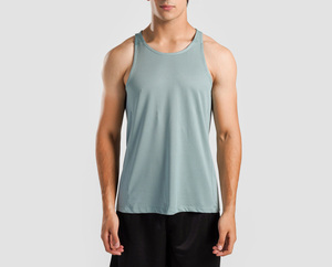 เสื้อกล้ามทรงบ็อกซี่ ผ้าคอตตอน 100% หนัก 220 กรัม พิมพ์โลโก้ได้ตามสั่ง เสื้อซิงเกิลเล็ตแขนกุดสำหรับฤดูร้อน เสื้อยืดออกกำลังกาย เสื้อกล้ามสำหรับเล่นกีฬาสำหรับผู้ชาย - Product Image 1