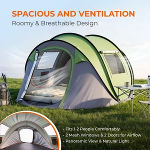 Tenda Pop-up Invernale per 4 Persone, Impermeabile, Tenda Familiare Istantanea con Tettoia Frontale - Product Image 4