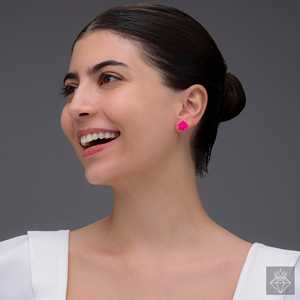 PRAO COMBO Rose Studs Aros de doble tono Colgantes abstractos-Pendientes de tuerca de moda con estilo - Product Image 1