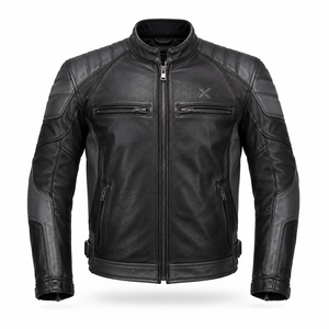 Blouson de moto en cuir épais |   Imprimé hivernal |   Noir Gris Bourgogne Vert Olive |   Fabricant OEM ODM |   Design haut de gamme - Product Image 1