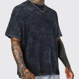 T-shirts pour hommes en coton 100% à manches courtes, personnalisables avec logo OEM, couleur unie, coupe ample, pour l'été - Product Image 1