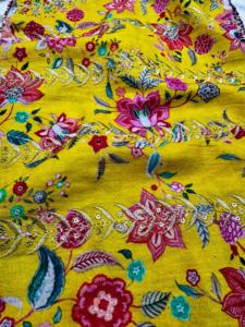 Premium 100% Cotton Twill Woven Brocade Fabric Wrinkle Resistant Eco-Friendly Soft Glossy Digital Floral Print Lightweight - Product Image 2