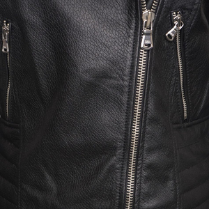 Blouson de moto en cuir véritable pour l'hiver, coupe ajustée, coupe-vent, style neutre, grande taille XL, teinture unie, broderie, fourniture OEM - Product Image 6