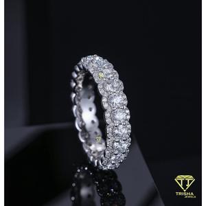 Moissanite <b>Eternity</b> Band <b>Ring</b> 925 Sterling <b>Silver</b> Round Cut Brilliant Stone Wedding Anniversary Jewelry Custom <b>Ring</b> for Women - Product Image 3