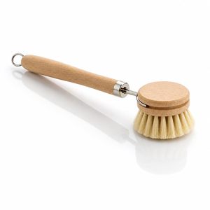 Wooden Dish <b>Brush</b> Set 4 Natural Bristle Replacement Heads with 1 Sturdy Wooden Handle Sisal Kitchen <b>Scrub</b> <b>Brush</b> for Pots Pans - Product Image 2