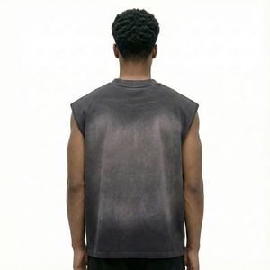 Débardeur tricoté personnalisé pour homme, grande taille, coupe ample, en coton/fibre de bambou, 240 g/m², respirant, séchage rapide, style streetwear, DTG - Product Image 2