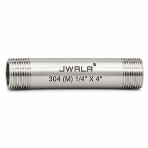 Raccord de tuyau industriel en acier inoxydable de qualité 304, diamètre d'un quart de pouce, longueur de trois pouces, connecteur fileté, matériel de plomberie - Product Image 1