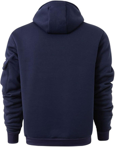 Sudadera con Capucha de Felpa Transpirable y Bordada, Corte Ajustado, para Hombre, Estilo Casual para Gimnasio, con Bolsillo y Logotipo Personalizado en Color - Product Image 3