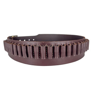 Venta al por mayor personalizado de cuero genuino doble 30 bucle cartucho cinturón de alta calidad para caza tiro bolsas de cartucho de seguridad - Product Image 1