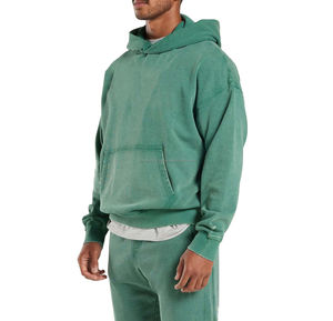 Survêtement zippé surdimensionné délavé à l'acide OEM 2026 personnalisé de qualité supérieure pour hommes, streetwear d'hiver 100% coton - Product Image 4